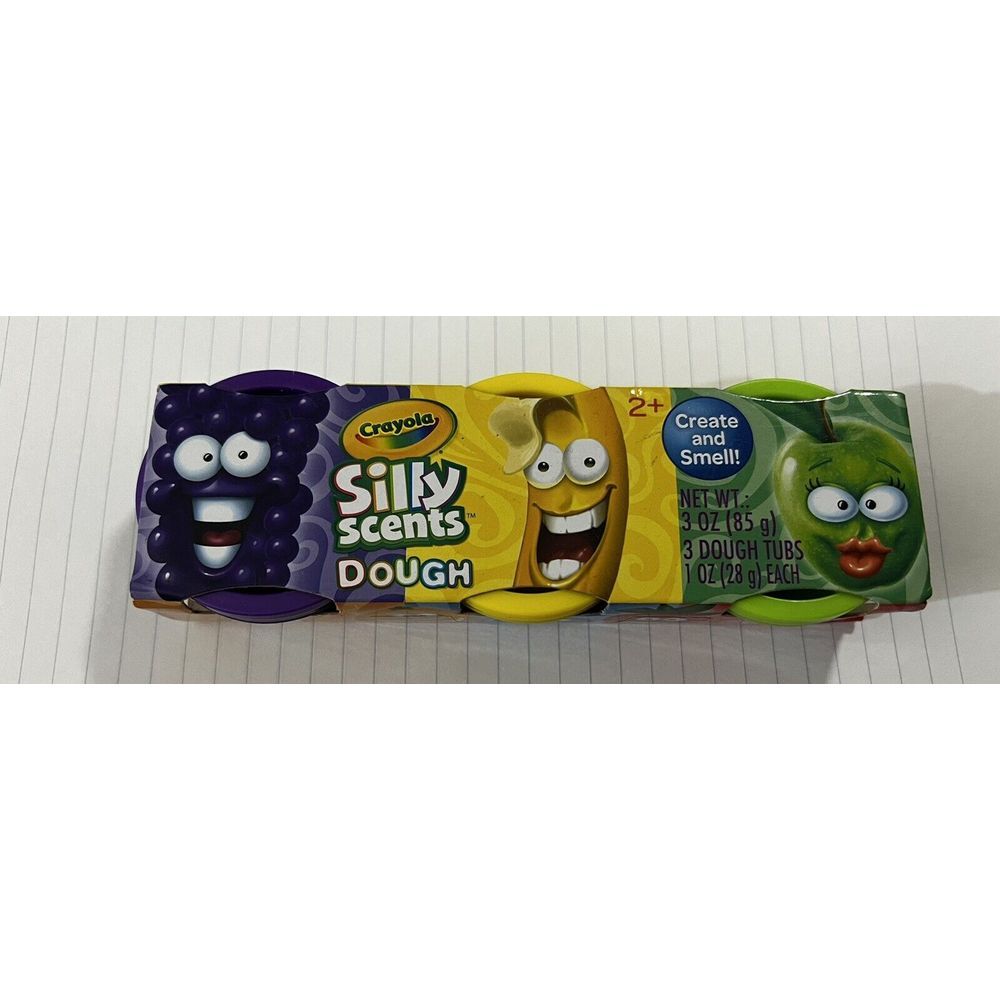 3 pack Crayola Silly Scents Dough Grape, Banana and Apple 3 Color Tub‎